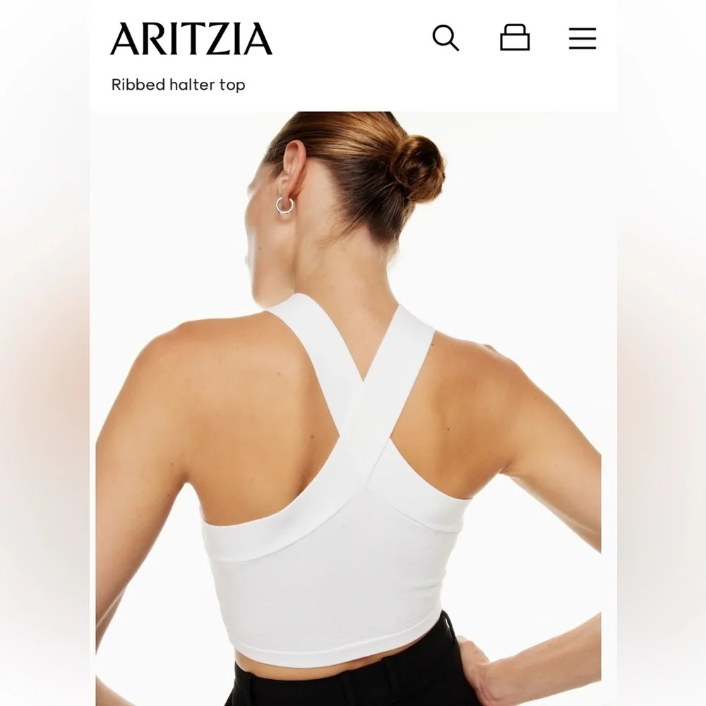 Aritzia Babaton Sculpt Knit Criss Cross Cropped Tank Size XS - Picture 6 of 8
